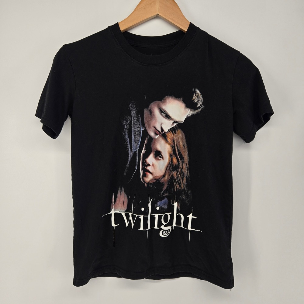 The Twilight Saga T Shirt Women XXS 2XS Black Edward Bella Movie Graphic Tee Y2K